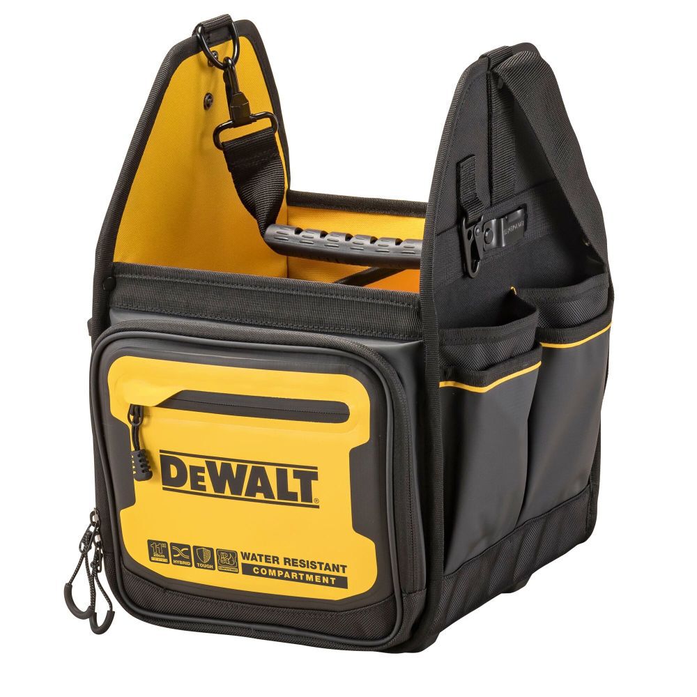 Black- Yellow Ballistic Nylon 9.375-in Zippered Electrician's Tote DWST560105