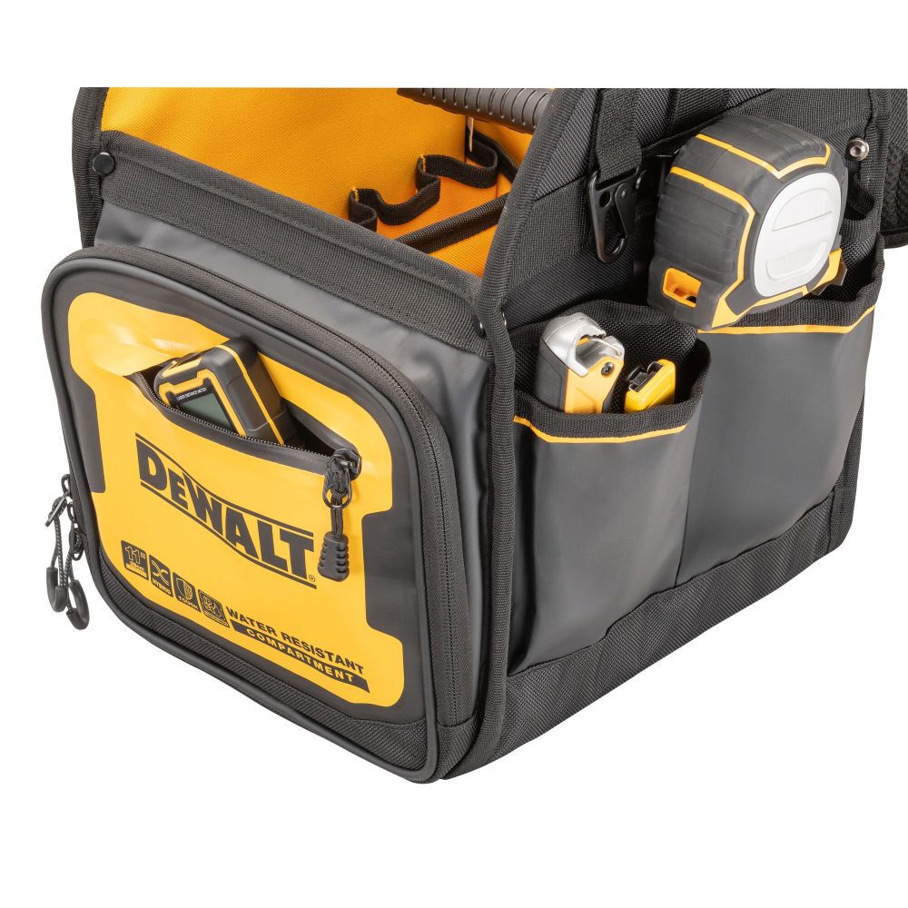 Black- Yellow Ballistic Nylon 9.375-in Zippered Electrician's Tote DWST560105