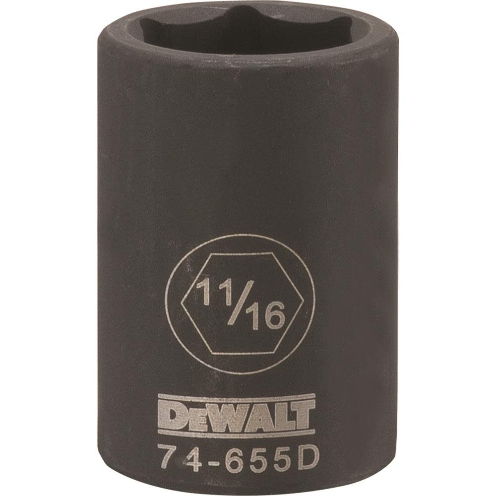 1/2 Drive X 11/16 6PT Standard Impact Socket DWMT74655OSP