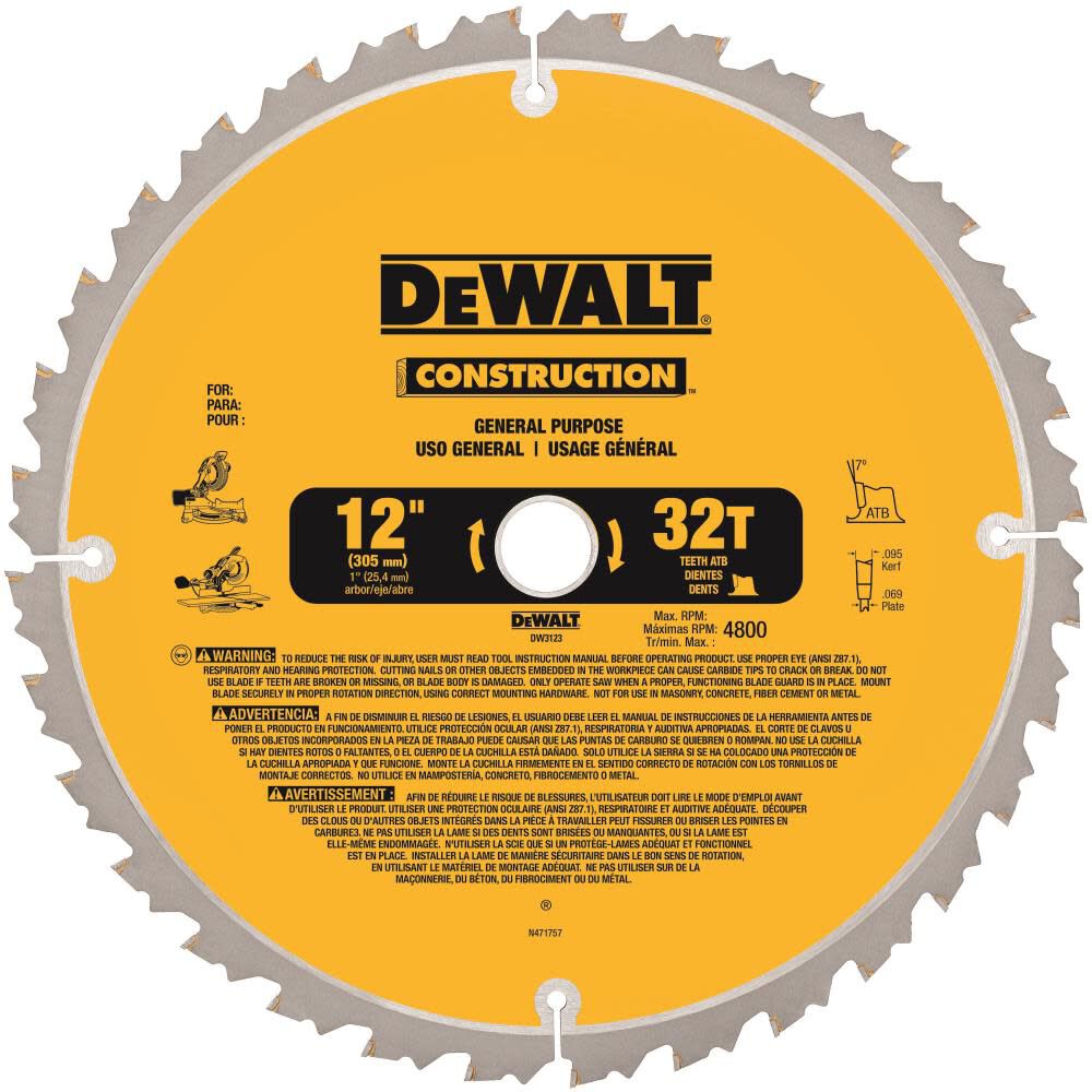 12 in. 32-Tooth Carbide Saw Blade DW3123