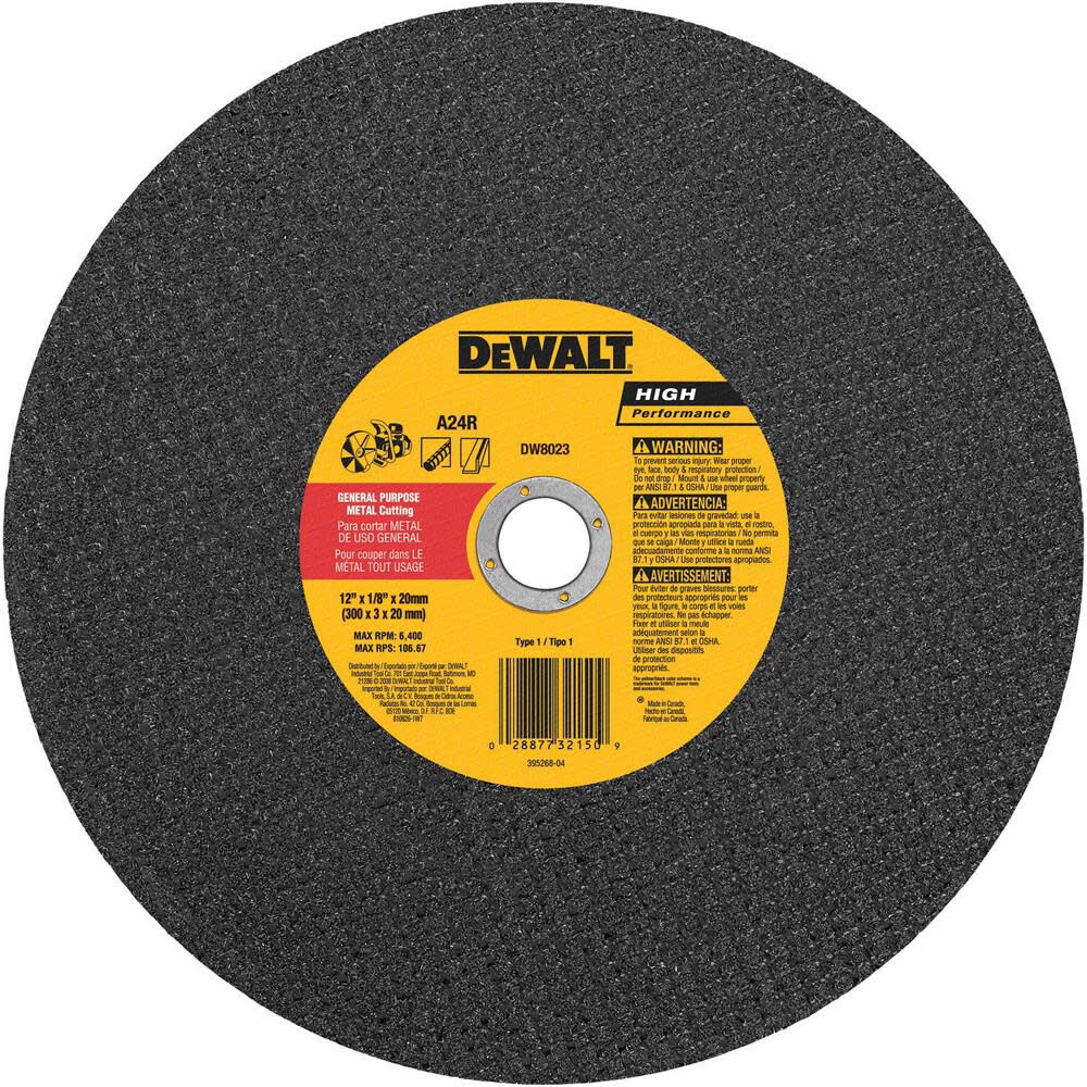 12-in Continuous High-Performance Aluminum Oxide Circular Saw Blade DW8023