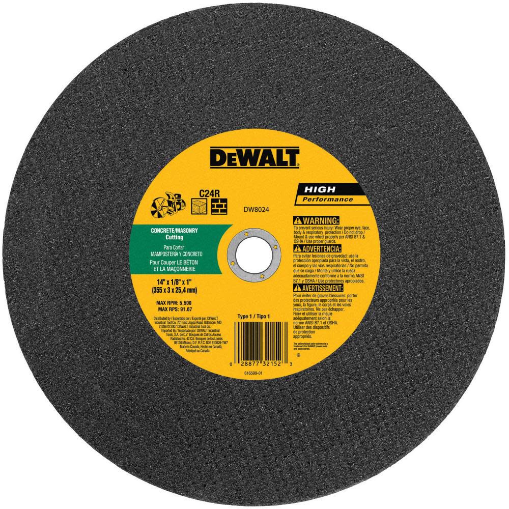 12 In. Masonry Cutting Wheel DW8027