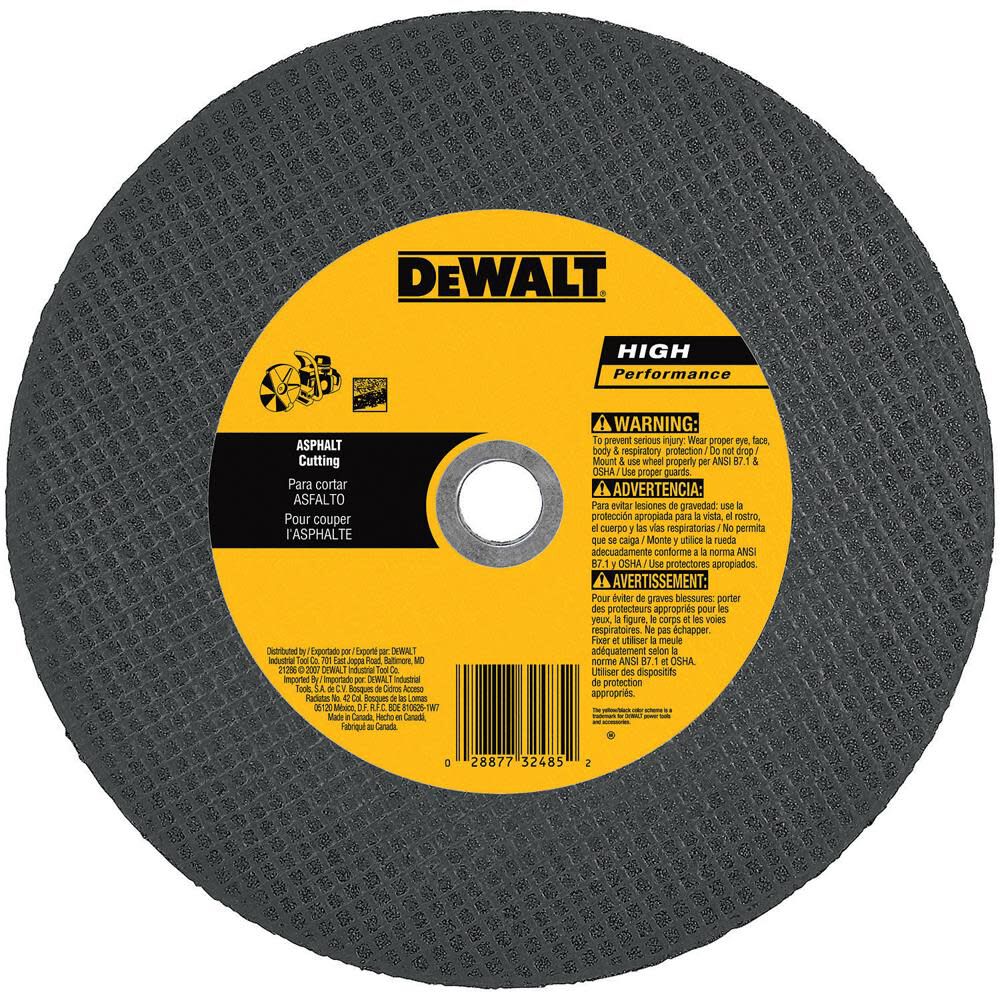 12 In. x 1/8 In. x 1 In. High Speed Asphalt Cutting DW8036