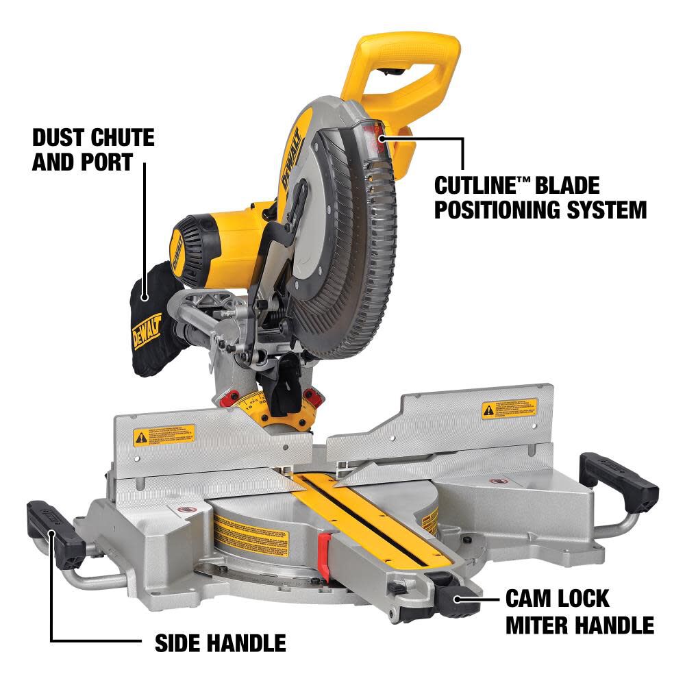 12 Inch Double Bevel Sliding Compound Miter Saw & Saw Stand Bundle DWS780-DWX724