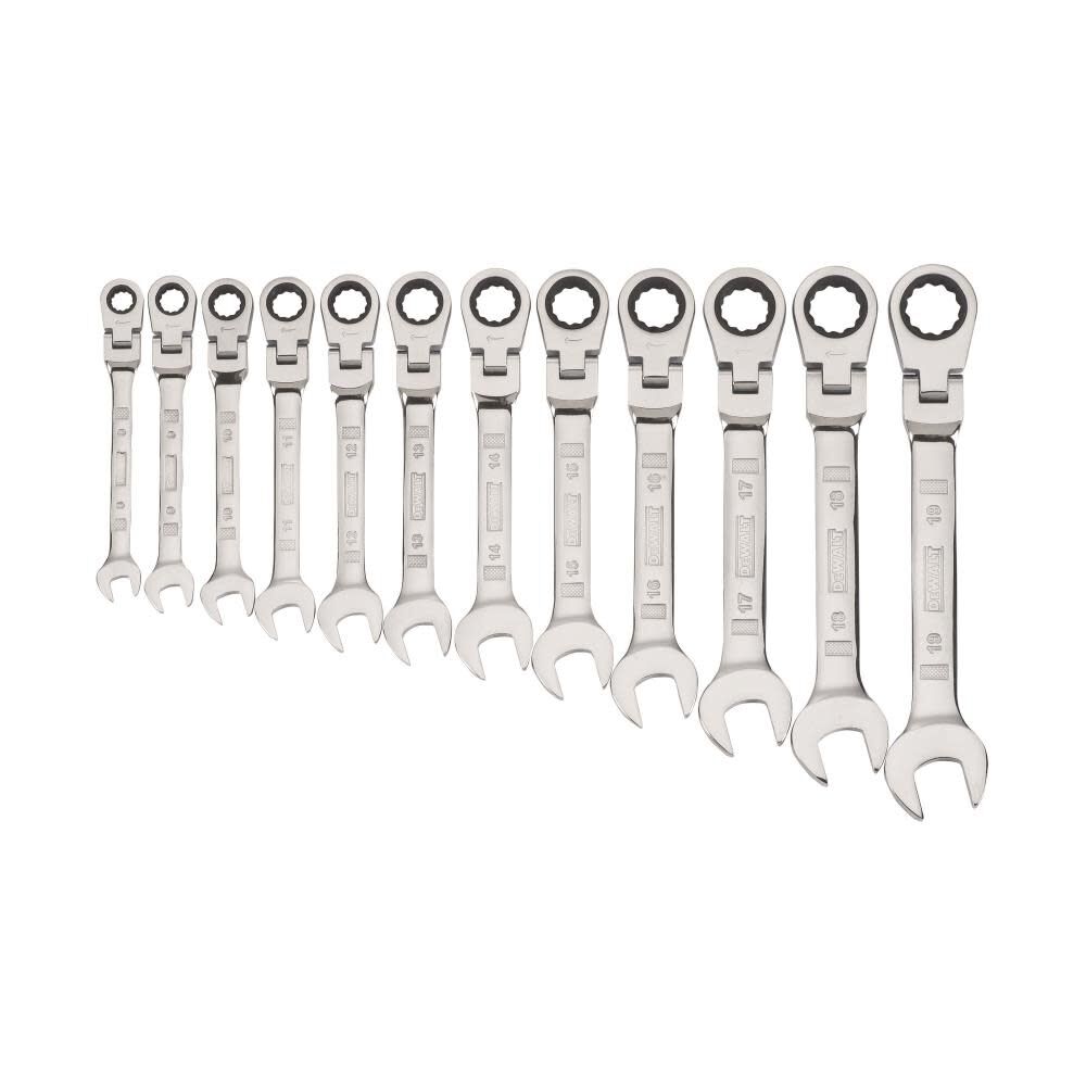 12 piece Flex Head Ratcheting Metric Wrench Set DWMT19229