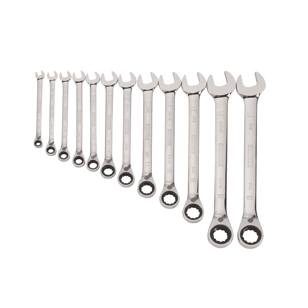 12 Piece Reversible Ratcheting Wrench Set - SAE DWMT19232