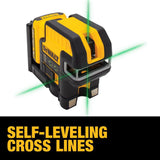 12 V 5 Spot + Cross Line Green Laser DW0825LG