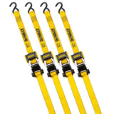 1.25in x 12' Ratchet Tie Down Straps 1800 LB Break Strength 4pk DXBC18004