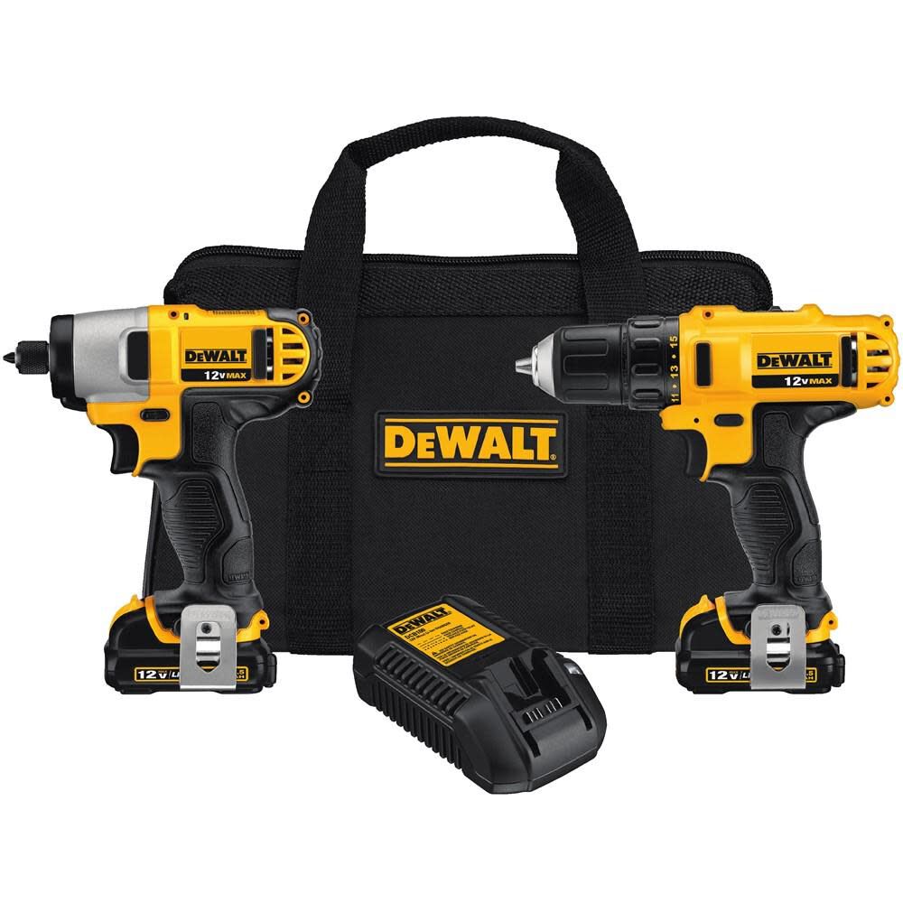 2-Tool 12-Volt Max Power Tool Combo Kit with Soft Case (2-Batteries and charger Included) DCK211S2