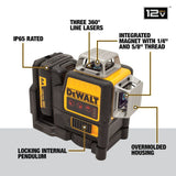 12V Max Line Laser 3 X 360 Degree Red DW089LR