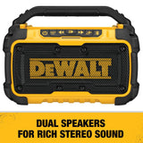 12-volt or 20-volt Max Cordless Bluetooth Compatibility Jobsite Bluetooth Speaker DCR010