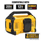 12-volt or 20-volt Max Cordless Bluetooth Compatibility Jobsite Bluetooth Speaker DCR010