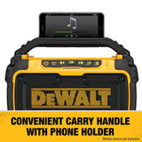 12-volt or 20-volt Max Cordless Bluetooth Compatibility Jobsite Bluetooth Speaker DCR010