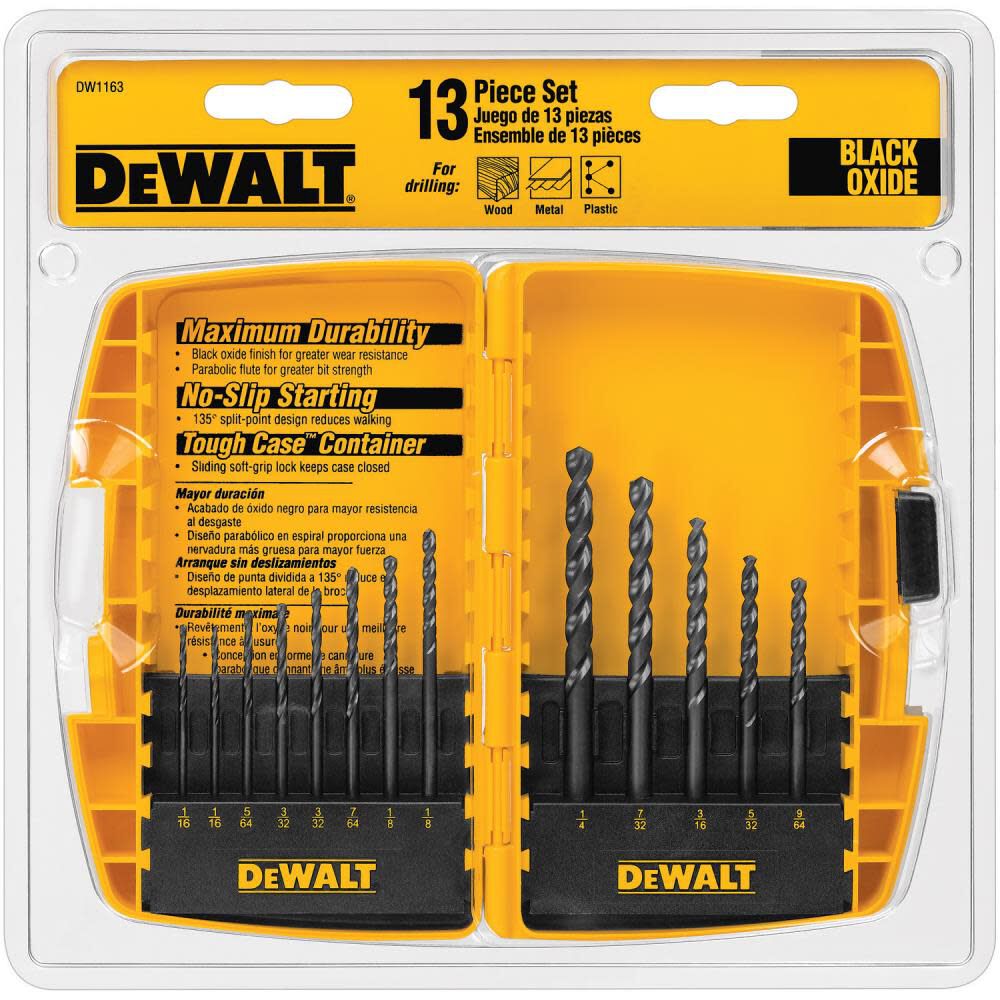 13 Pc Black Oxide Drill Bit Set DW1163