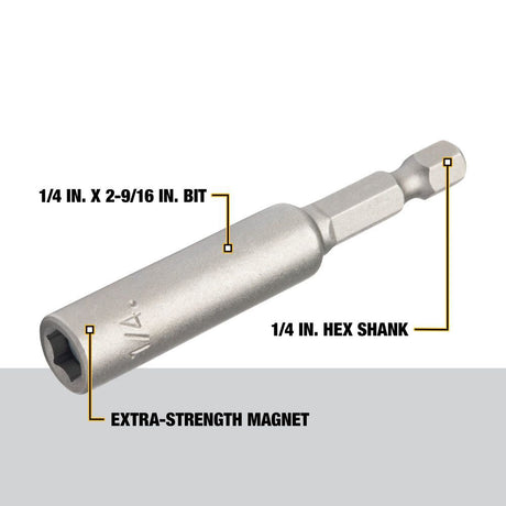 1/4 in x 2-9/16 in Magnetic Socket Driver DW2221