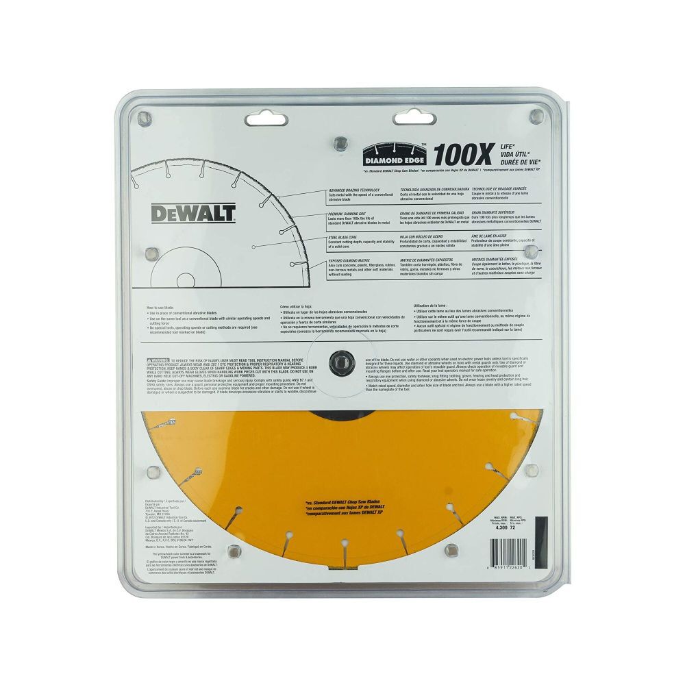 14 In. x 7/64 In. x 1 In. Diamond Edge Chop Saw Blade DW8500