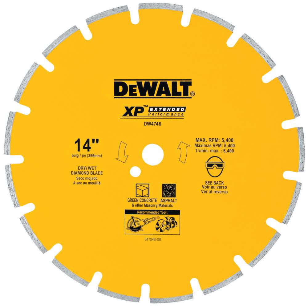 14 In. XP Asphalt/Green Concrete Segmented Diamond Blade DW4746