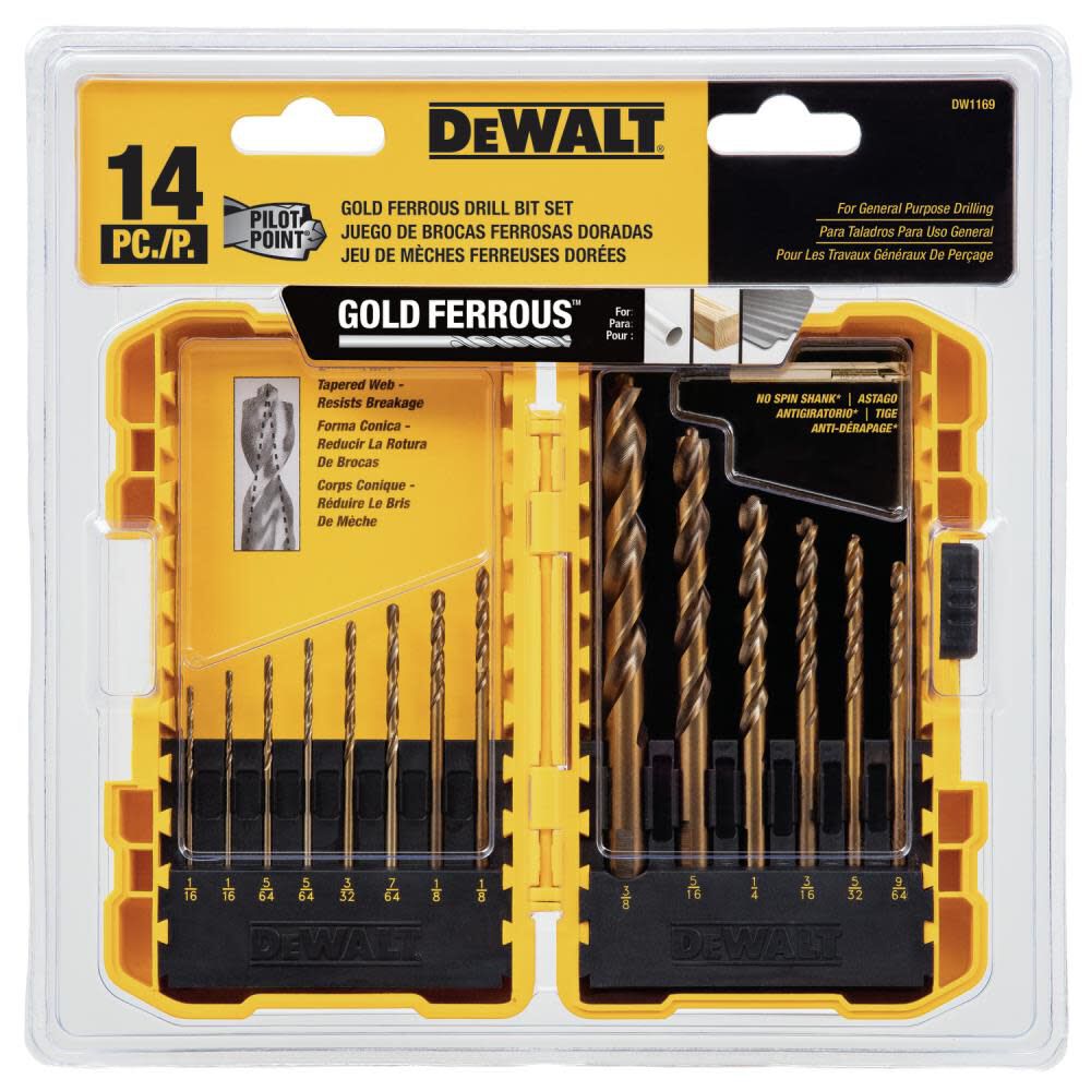 14 piece Pilot Point Drill Bit Set DW1169