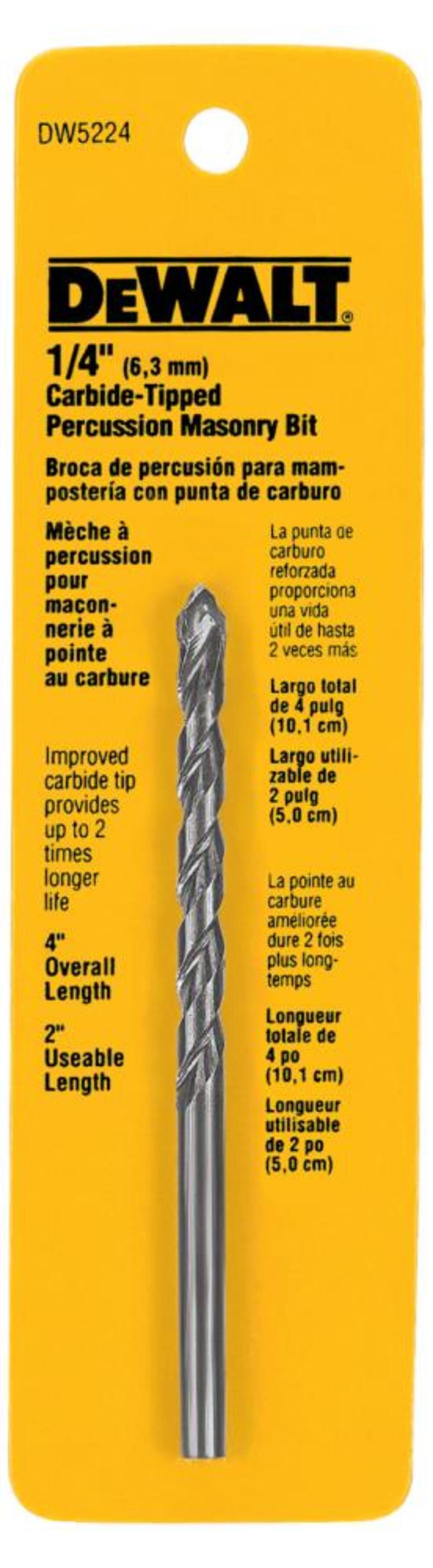 1/4 x 4 IN DRILL BIT PREMIUM PERCUS DW5224