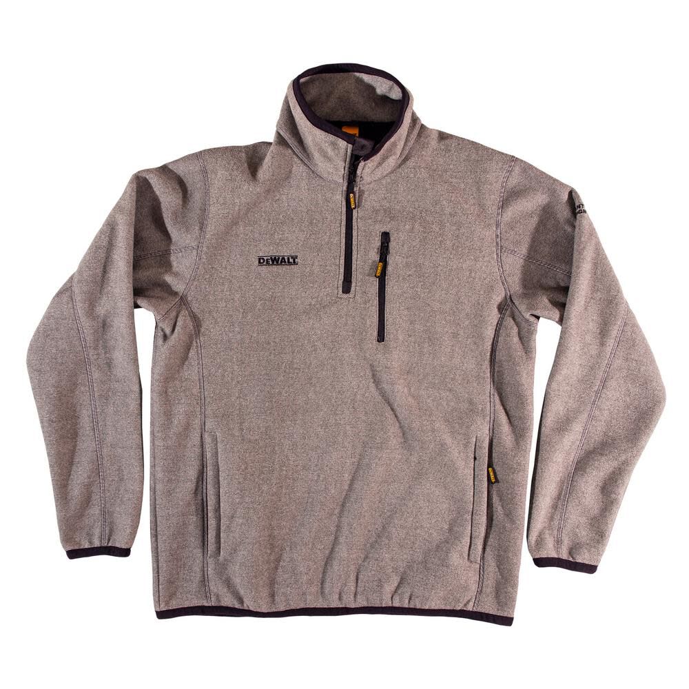 1/4 Zip Fleece Pullover Polyester Gray 2X DXWW50010-GRY-XXL