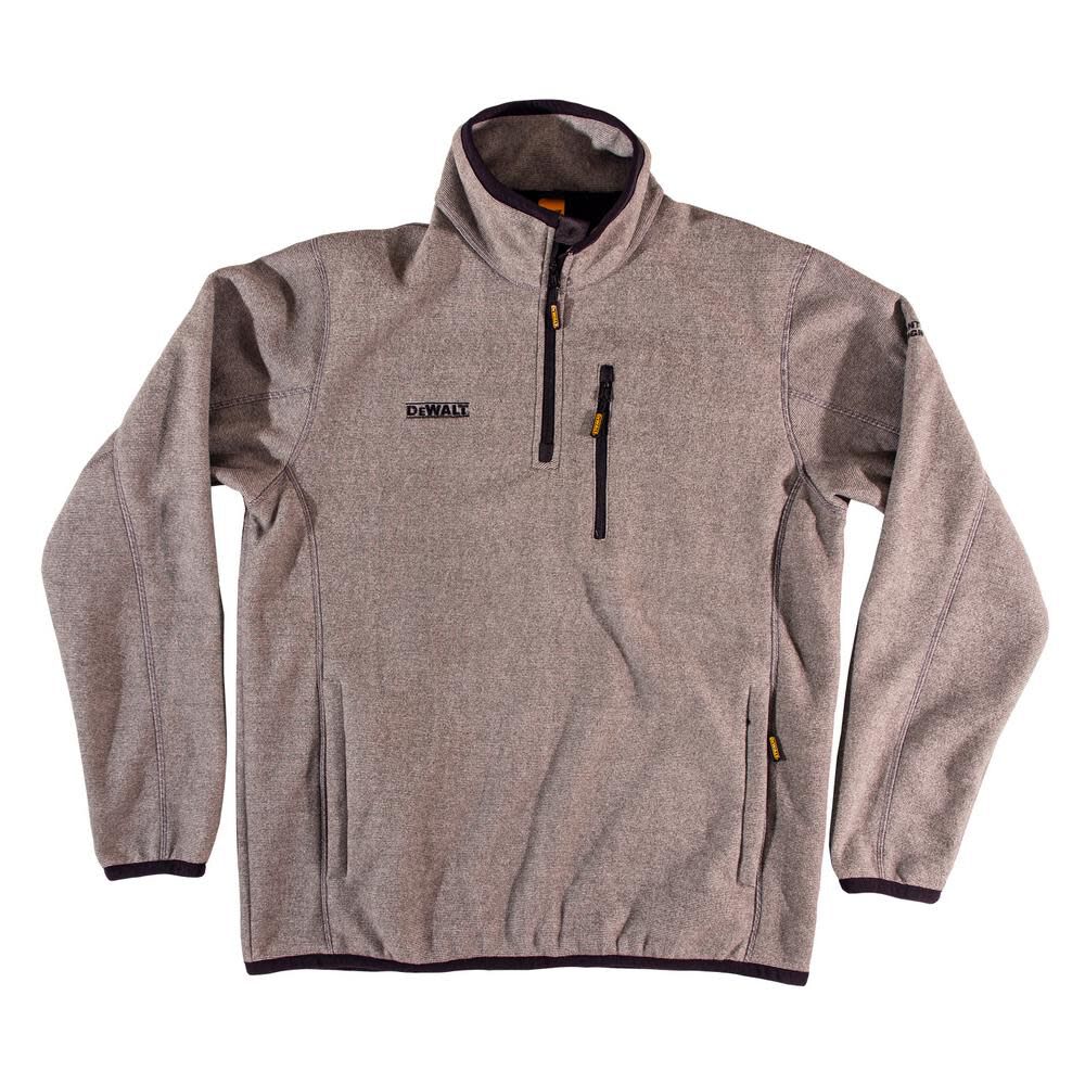 1/4 Zip Fleece Pullover Polyester Gray Large DXWW50010-GRY-LRG