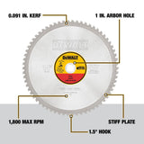 14in 66T Heavy Gauge Ferrous Metal Cutting Saw Blade 1in Arbor DWA7747