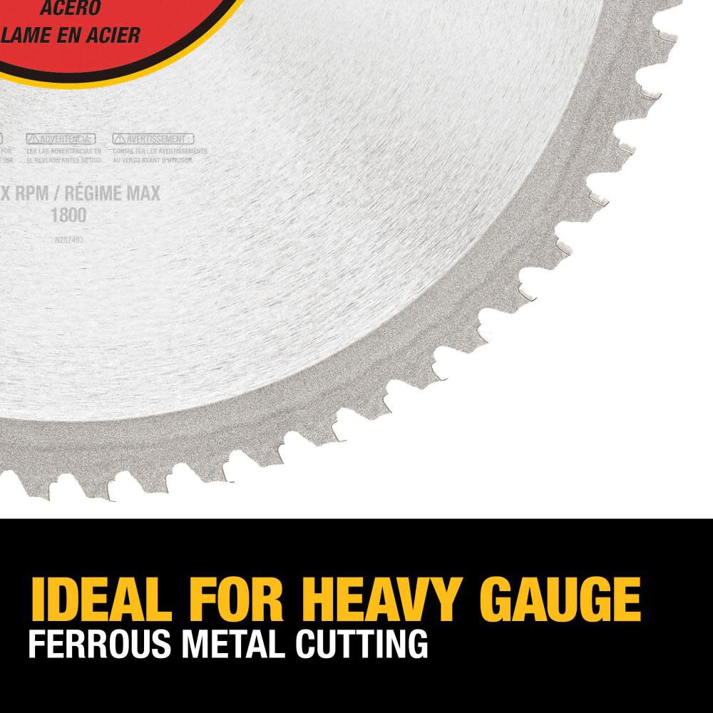 14in 66T Heavy Gauge Ferrous Metal Cutting Saw Blade 1in Arbor DWA7747