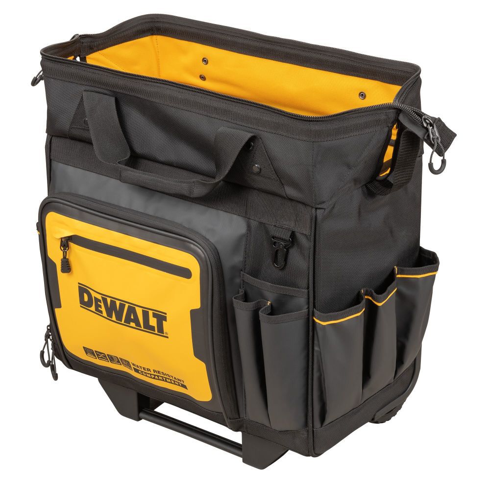 Black- Yellow Polyester 12.125-in Zippered Rolling Tool Roll DWST560107