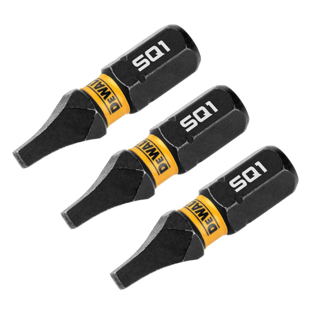 Flextorq 1/4-in x 1-in Square/Robertson Impact Driver Bit (3-Piece) DWAF1SQ1IR3