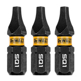 Flextorq 1/4-in x 1-in Square/Robertson Impact Driver Bit (3-Piece) DWAF1SQ1IR3