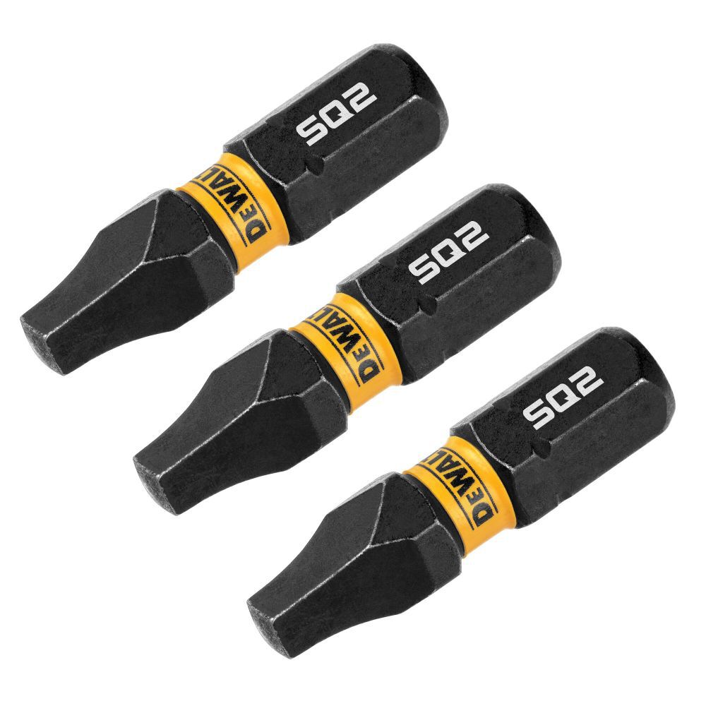 Flextorq 1/4-in x 1-in Square/Robertson Impact Driver Bit (3-Piece) DWAF1SQ2IR3