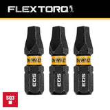 1/4-in x 1-in Square/Robertson Impact Driver Bit (3-Piece) DWAF1SQ3IR3