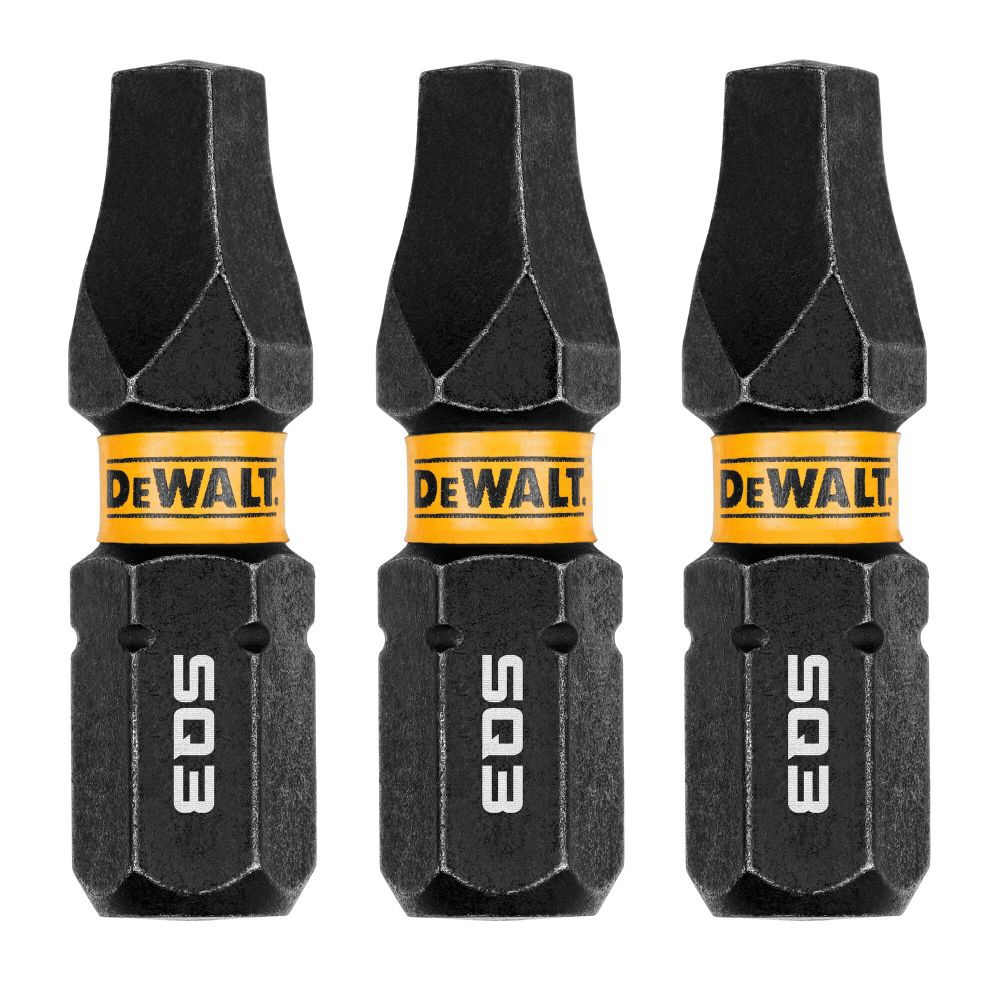 1/4-in x 1-in Square/Robertson Impact Driver Bit (3-Piece) DWAF1SQ3IR3