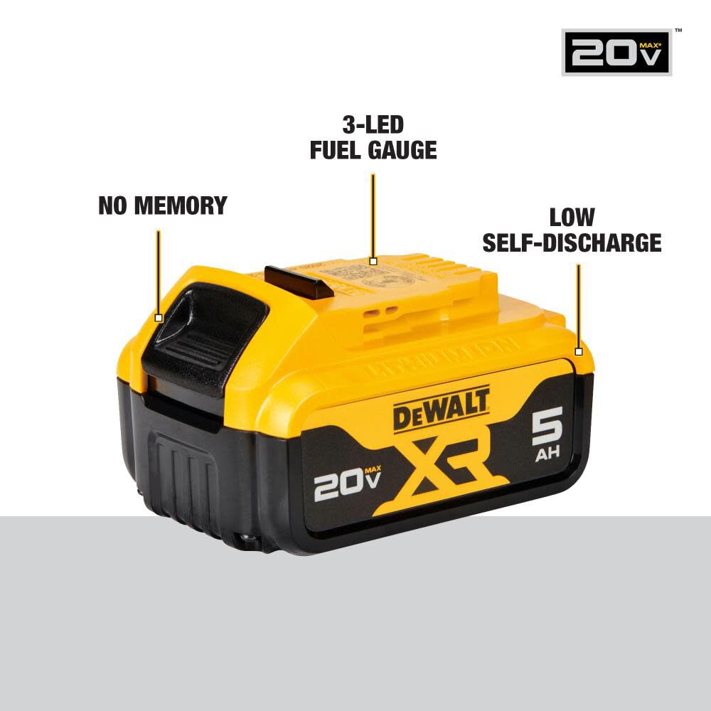 2-Pack 20-Volt 5.0-Amp Hours Lithium Power Tool Batteries DCB205-2