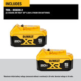 2-Pack 20-Volt 5.0-Amp Hours Lithium Power Tool Batteries DCB205-2