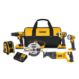 6-Tool 20-Volt Max Power Tool Combo Kit with Soft Case (2-Batteries and charger Included) DCK620D2