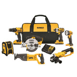 7-Tool 20-Volt Max Power Tool Combo Kit with Soft Case (2-Batteries and charger Included) DCK720D2