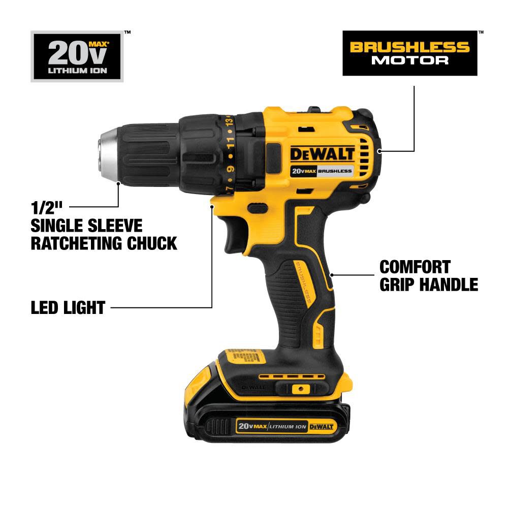 20 V MAX Compact Brushless Drill/Driver Kit DCD777C2