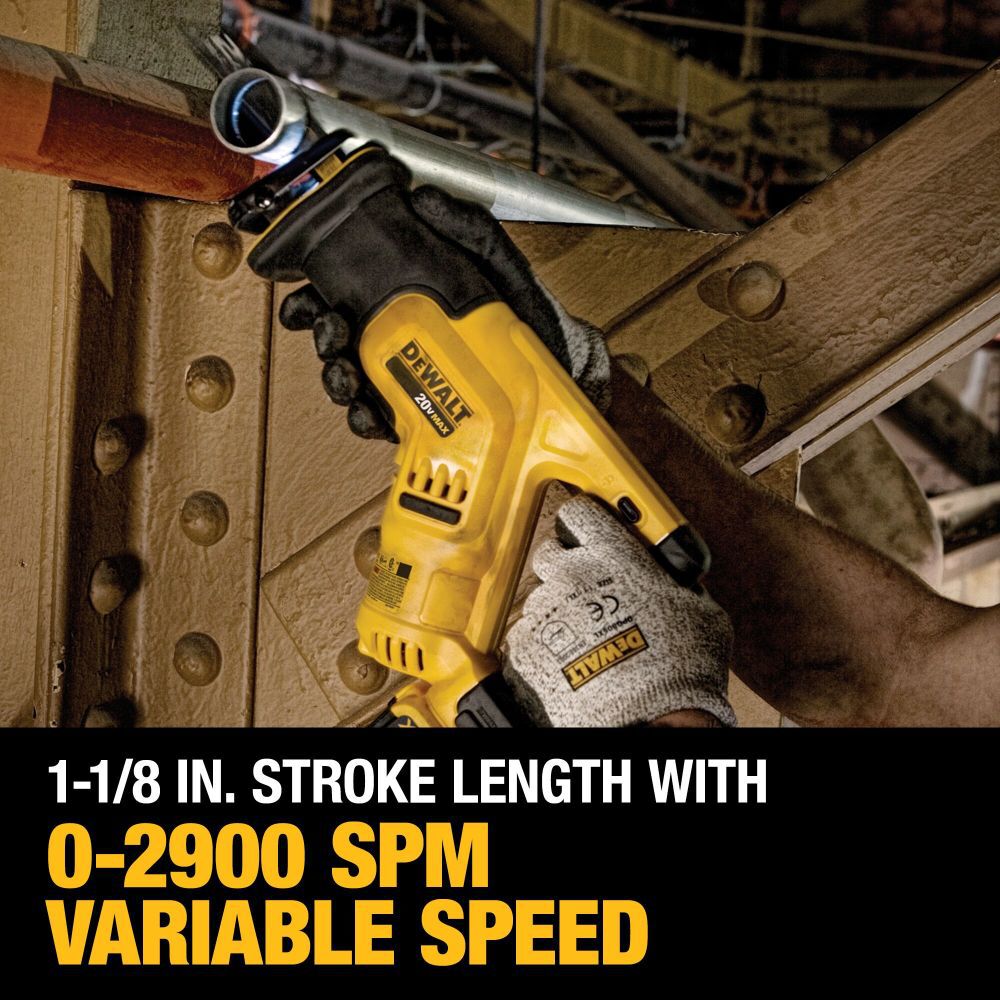 20-volt Variable Speed Cordless Reciprocating Saw (Charger Included and Battery Included) DCS387D1