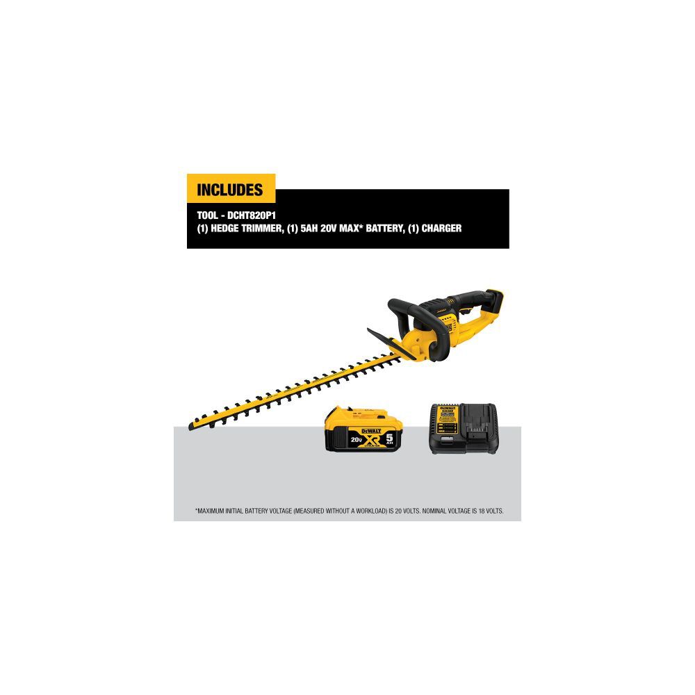 20 V MAX Lithium Ion Hedge Trimmer 5.0 Ah DCHT820P1