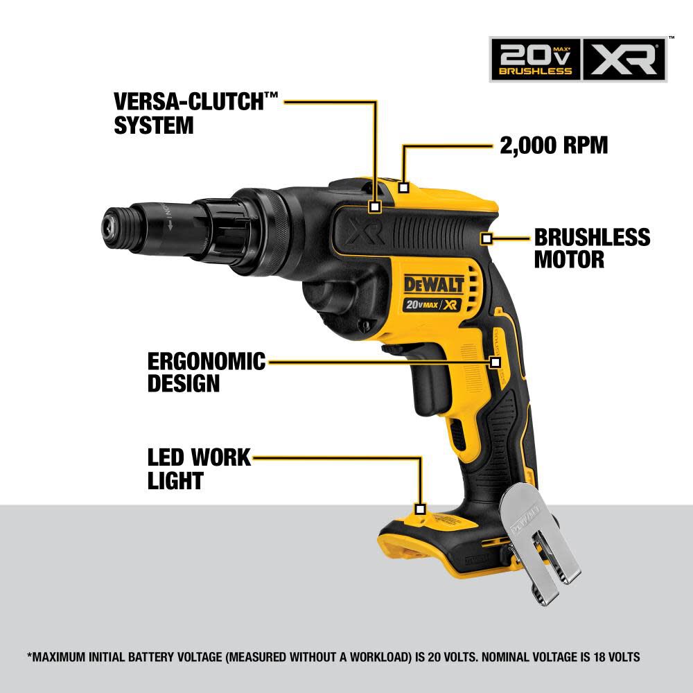 20 V MAX XR Versa-Clutch Adjustable Torque Screwgun (Bare Tool) DCF622B