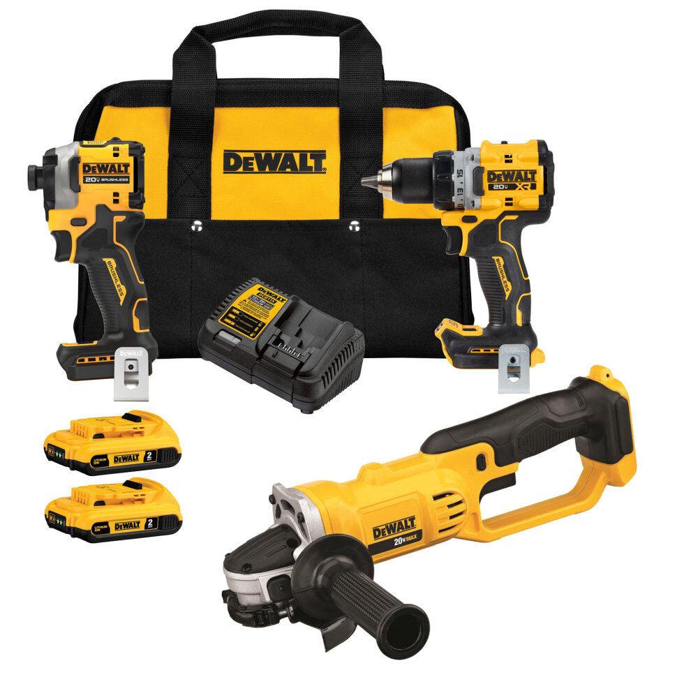 20V 3-Tool Combo Kit with 2pk Battery & Charger Bundle DCK2051D2-DCG412B