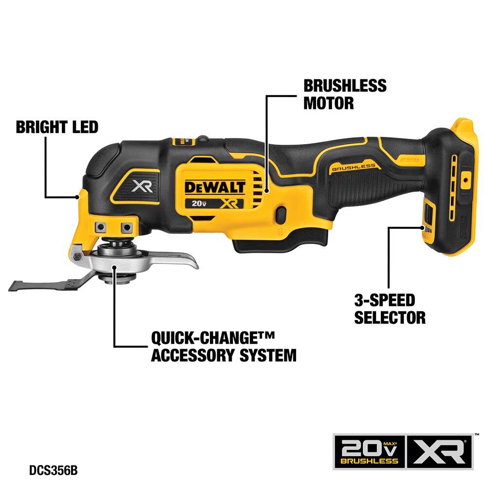 5-Tool 20-Volt Max Power Tool Combo Kit with Soft Case (2-Batteries and charger Included) DCK551D1M1