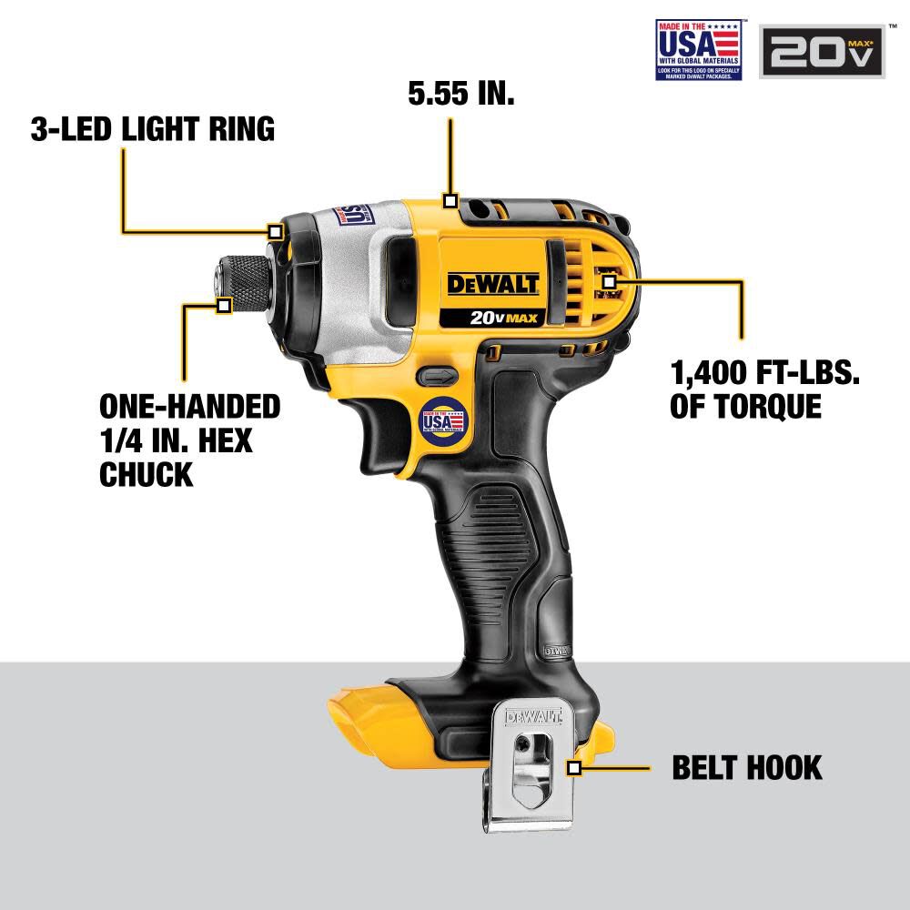 8-Tool 20-Volt Max Power Tool Combo Kit with Soft Case (2-Batteries and charger Included) DCK883D2