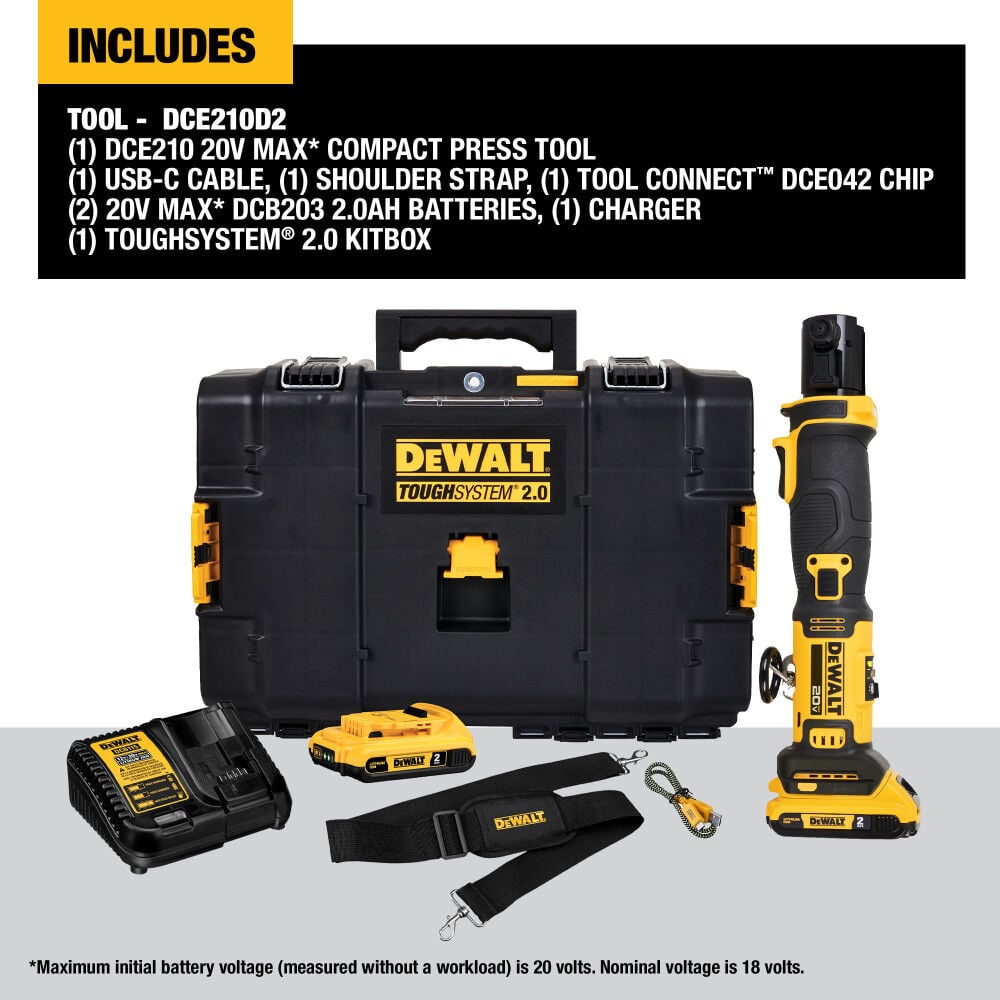 20V Compact Press Tool Kit DCE210D2