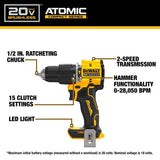 20V Max 1/2 Inch Compact Hammer Drill/Driver & 1/4 Inch Impact Driver Kit Bundle DCF809D1-DCD799B