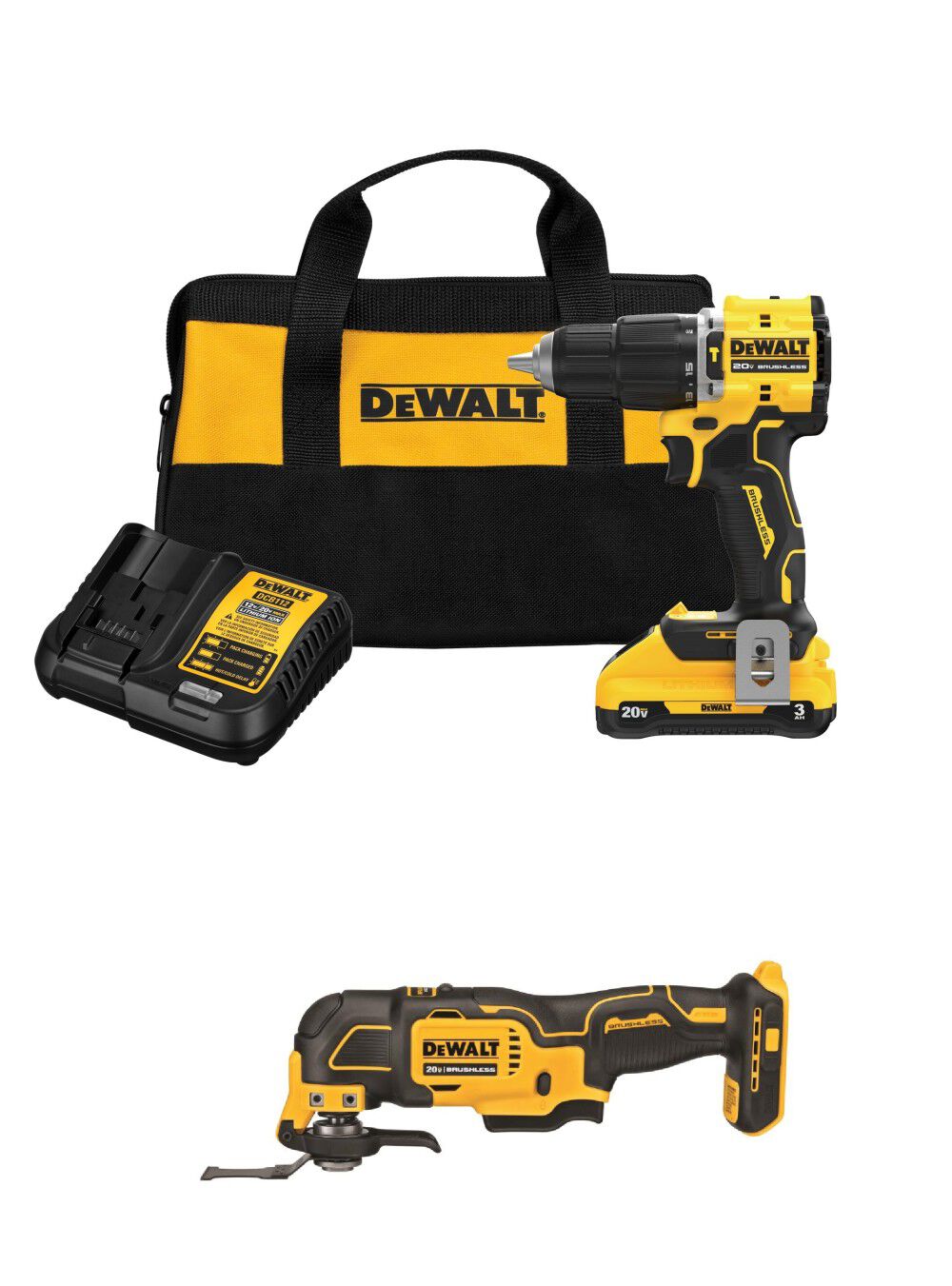 20V MAX 1/2 Inch Hammer Drill & Oscillating Multi-Tool Cordless Kit Bundle DCD799L1-DCS354B