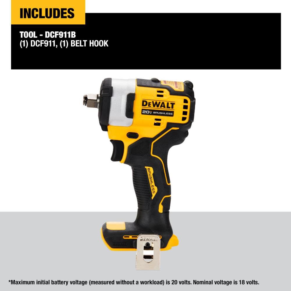 20-volt Max Variable Brushless 1/2-in square Drive Cordless Impact Wrench (Bare Tool) DCF911B