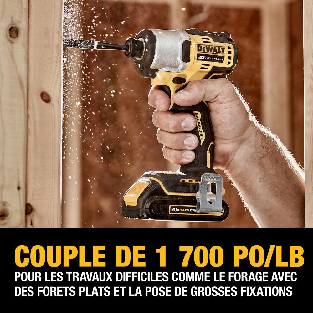 20V MAX 1/4in Impact Driver Kit Brushless Cordless DCF840C2