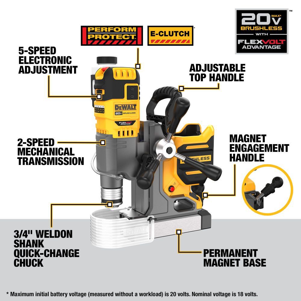 20V MAX 2in Magnetic Drill Press with FLEXV ADVANTAGE Kit DCD1623GX2